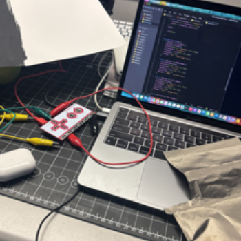 I started trying to connect the conductive paint and cloth to create a circuit.